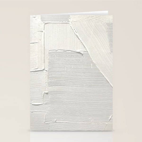 Relief [2]: An Abstract, Textured Piece In White By Alyssa Hamilton Art Stationery Card