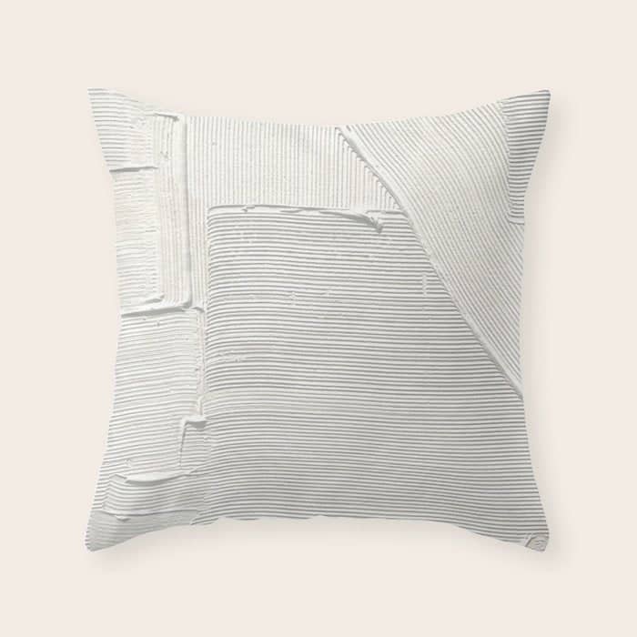 Relief [2]: An Abstract, Textured Piece In White By Alyssa Hamilton Art Throw Pillow