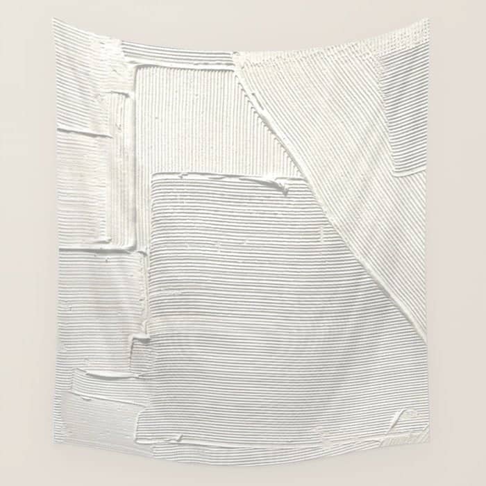 Relief [2]: An Abstract, Textured Piece In White By Alyssa Hamilton Art Wall Tapestry