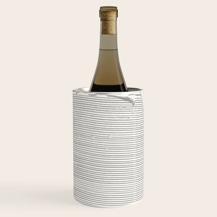 Relief [2]: An Abstract, Textured Piece In White By Alyssa Hamilton Art Wine Chiller