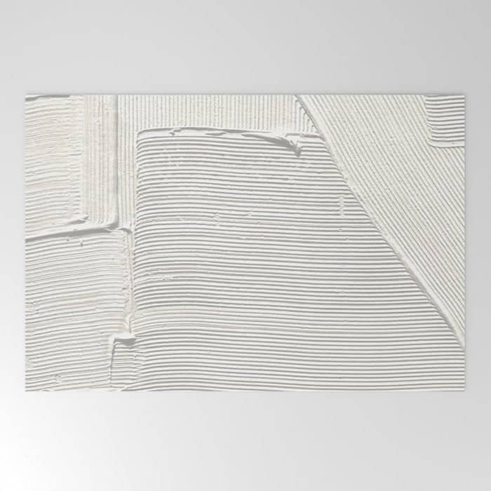 Relief [2]: An Abstract, Textured Piece In White By Alyssa Hamilton Art Welcome Mat