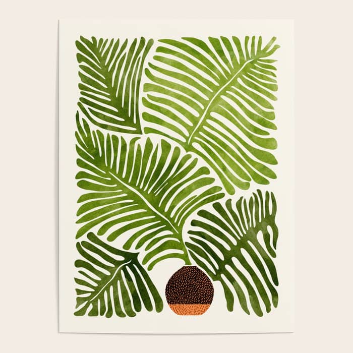 Summer Fern Simple Modern Watercolor Poster