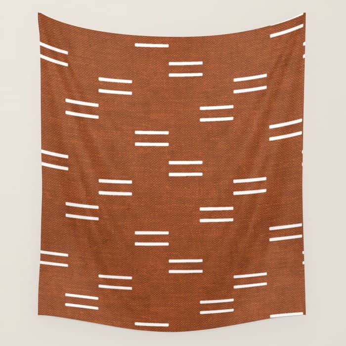 Double Dash - Burnt Orange Wall Tapestry
