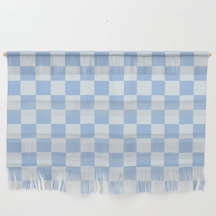 Checkerboard Mini Check Pattern In Powder Blue Wall Hanging