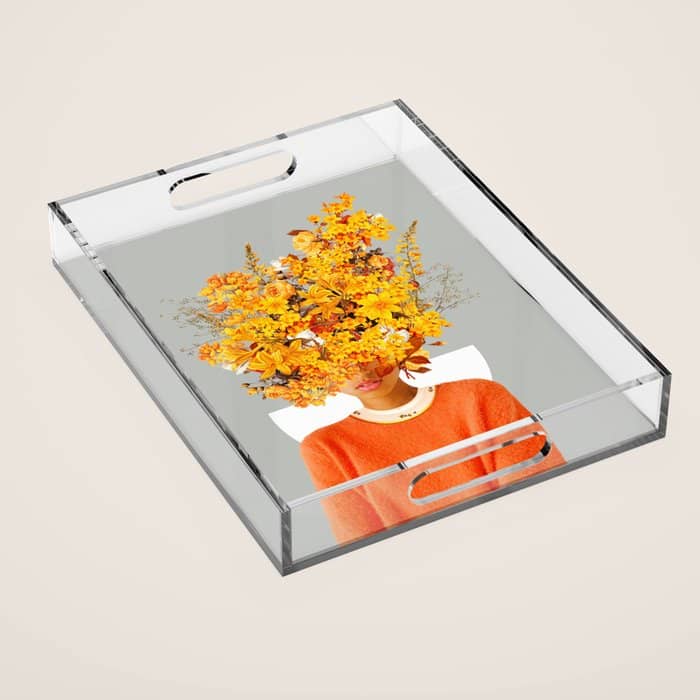 I Saw You Flower In The Reflection Of My Soul Acrylic Tray