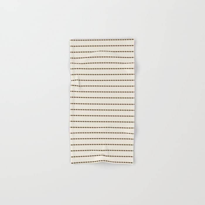 Dashed Lines (Cream & Chocolate) Bath Towel