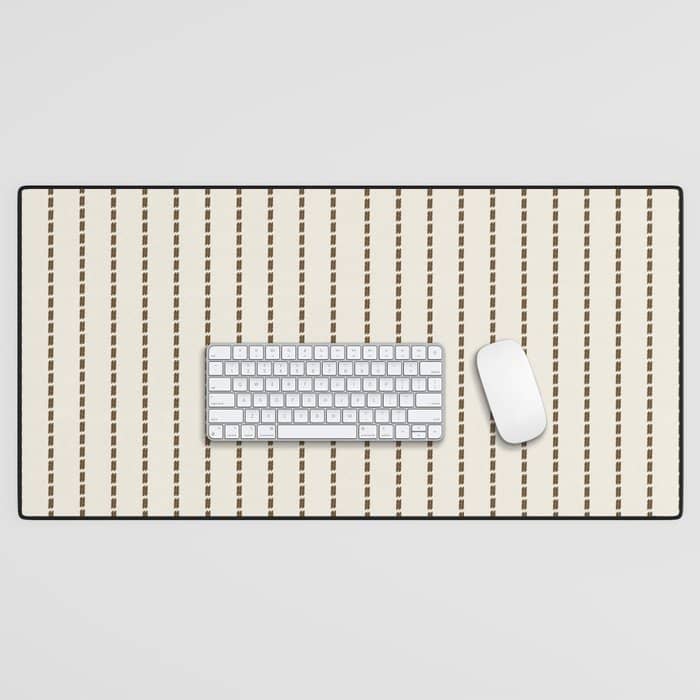 Dashed Lines (Cream & Chocolate) Desk Mat