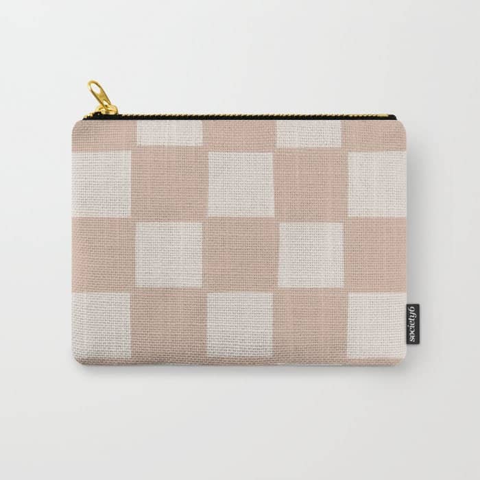 Playful Check In Sandy Beige Carry All Pouch