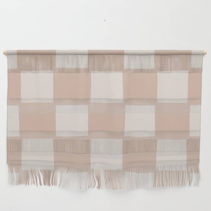 Playful Check In Sandy Beige Wall Hanging