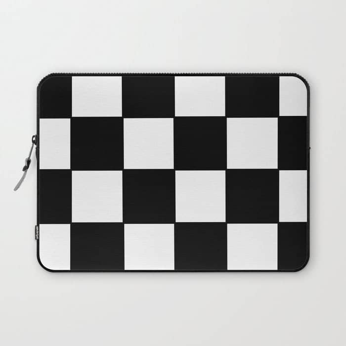 Checkered,Black And White Checked Pattern.Gingham. Laptop Sleeve