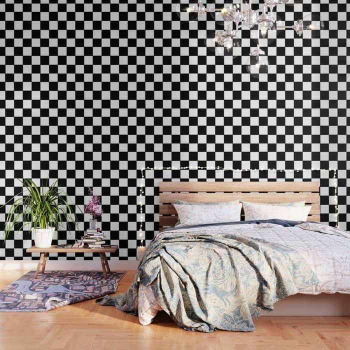 Checkered,Black And White Checked Pattern.Gingham. Wallpaper