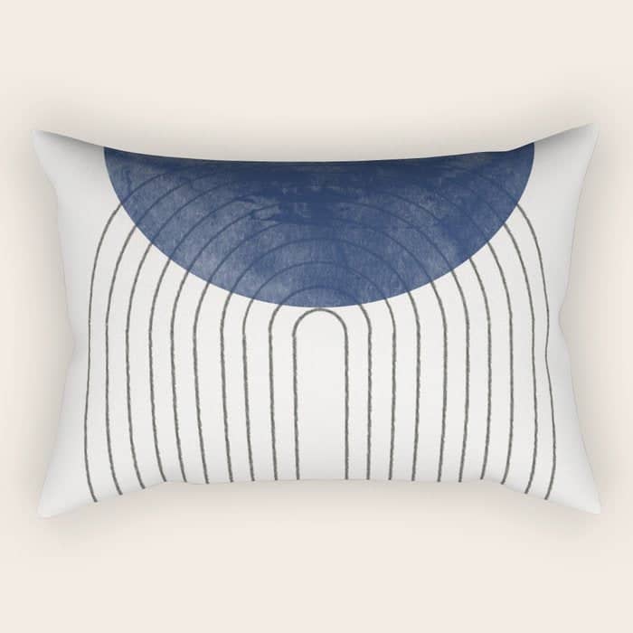 Mid Century Modern Blue Perfect Balance Rectangular Pillow