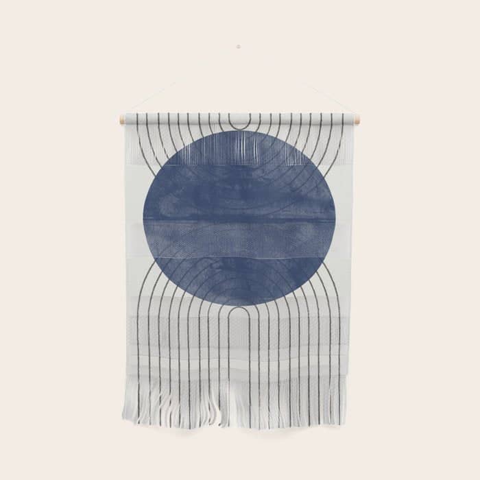 Mid Century Modern Blue Perfect Balance Wall Hanging