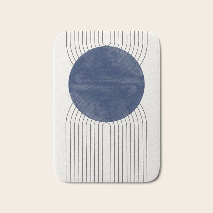 Mid Century Modern Blue Perfect Balance Bath Mat