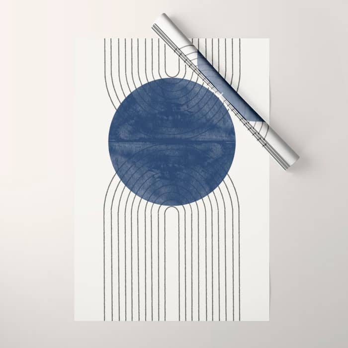 Mid Century Modern Blue Perfect Balance Wrapping Paper