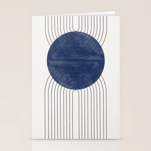 Mid Century Modern Blue Perfect Balance Stationery Card