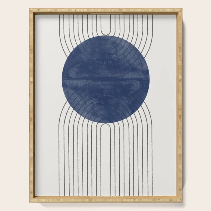 Mid Century Modern Blue Perfect Balance Serving Tray