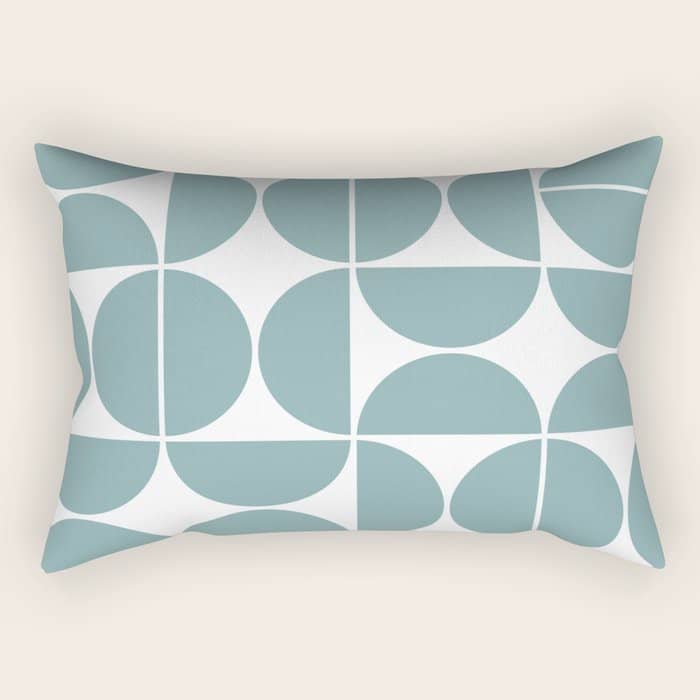 Mid Century Modern Geometric 04 Glass Blue Rectangular Pillow