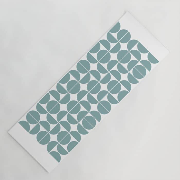 Mid Century Modern Geometric 04 Glass Blue Yoga Mat