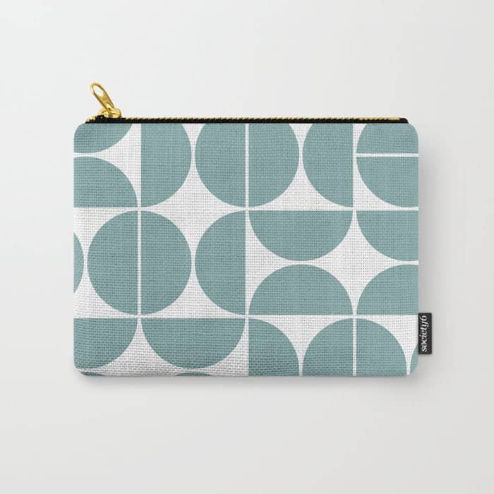 Mid Century Modern Geometric 04 Glass Blue Carry All Pouch