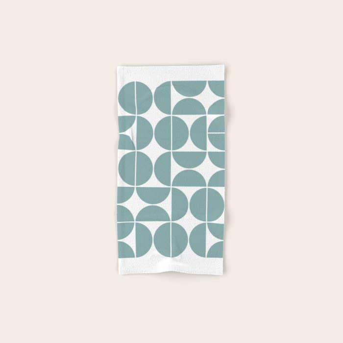 Mid Century Modern Geometric 04 Glass Blue Bath Towel