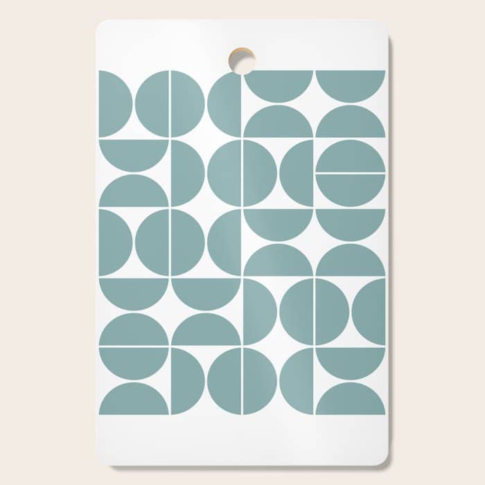 Mid Century Modern Geometric 04 Glass Blue Cutting Board