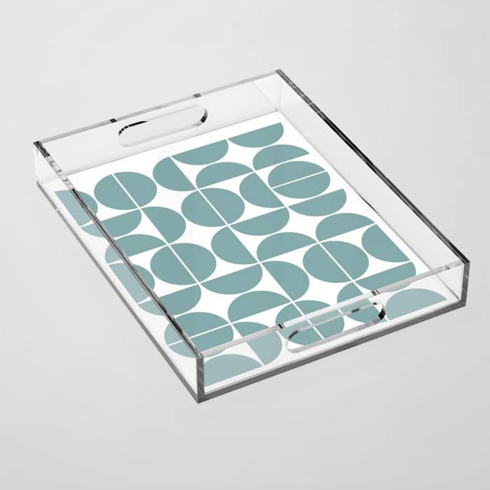 Mid Century Modern Geometric 04 Glass Blue Acrylic Tray