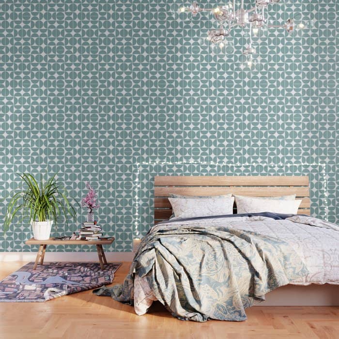 Mid Century Modern Geometric 04 Glass Blue Wallpaper