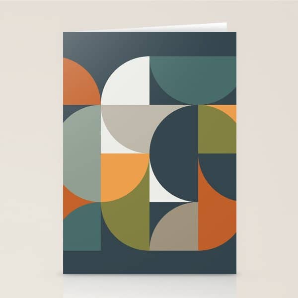 Mid Century Geometric 12/2 Stationery Card