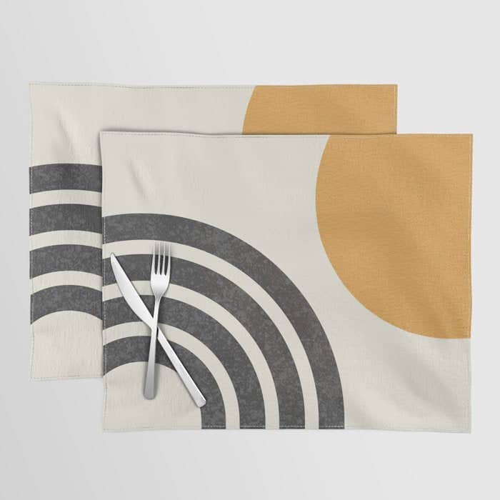 Mid Century Modern Sun And Rainbow Placemat