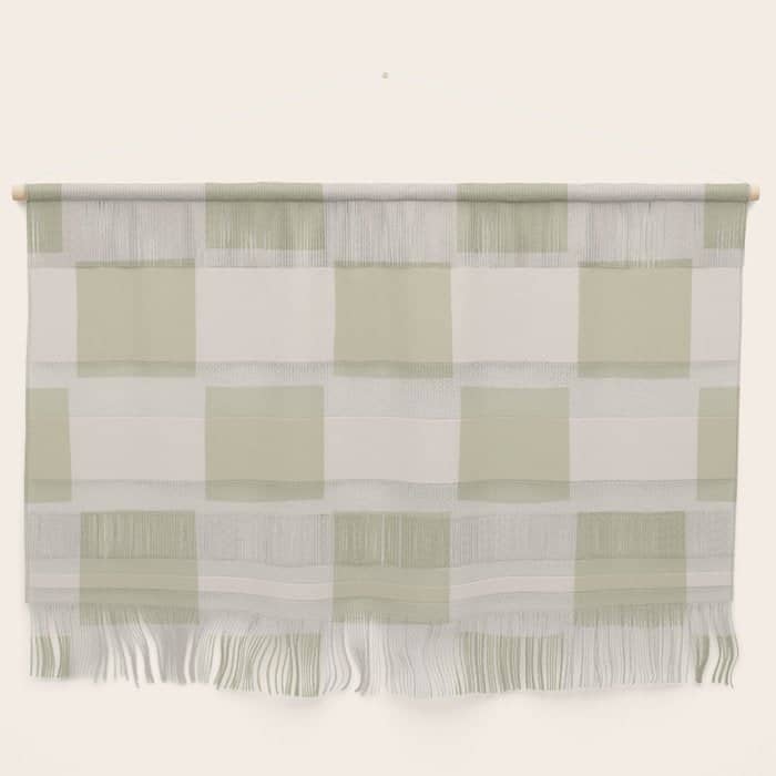 Playful Check In Olive Green Wall Hanging