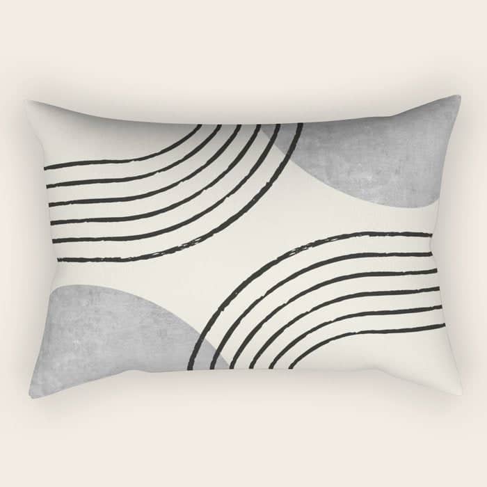 Sun Arch Double - Grey Rectangular Pillow
