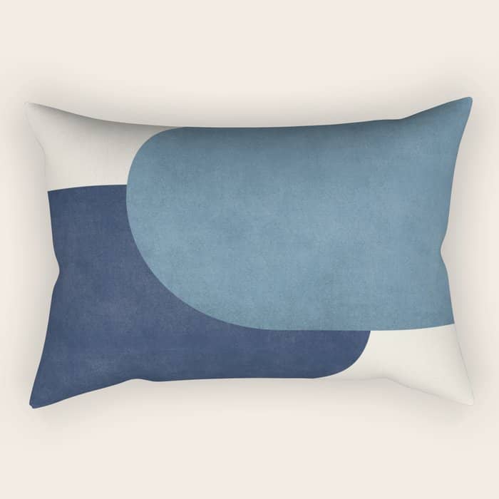 Halfmoon Colorblock - Blue Rectangular Pillow