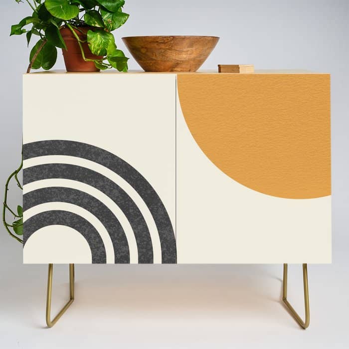 Mid Century Modern Sun And Rainbow Credenza