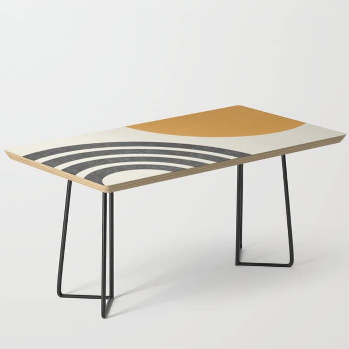 Mid Century Modern Sun And Rainbow Coffee Table