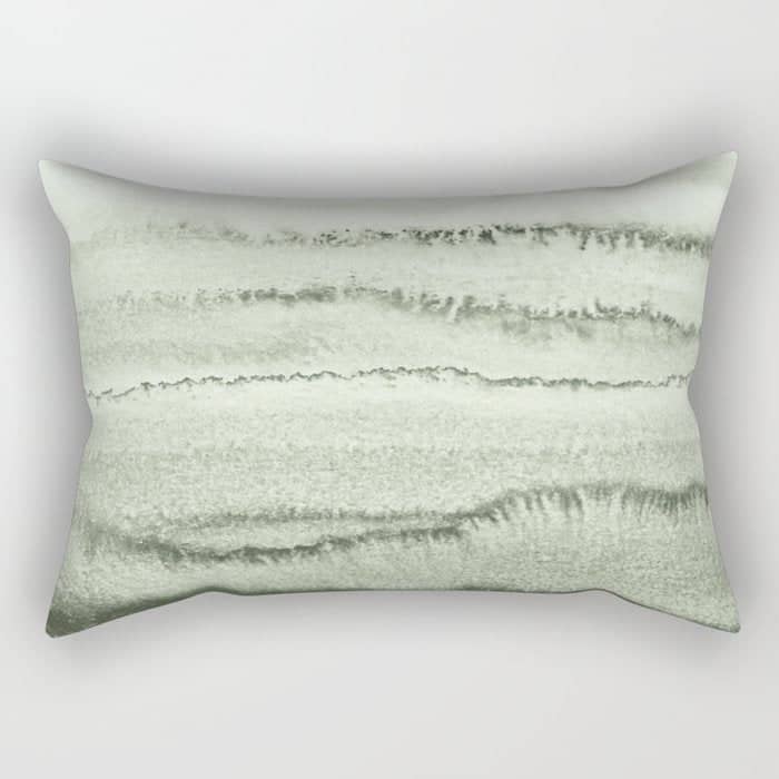 Within The Tides - Sage Green By Ms  Rectangular Pillow