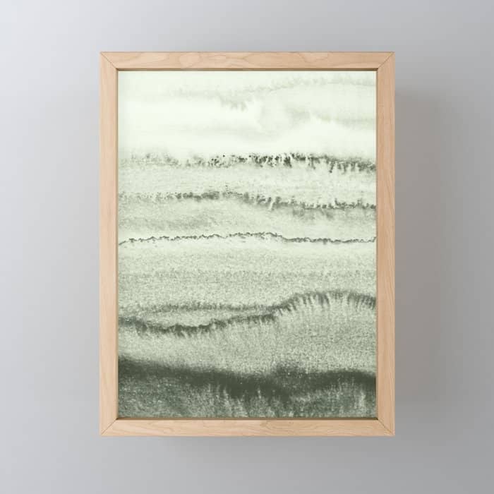 Within The Tides - Sage Green By Ms  Mini Art Print