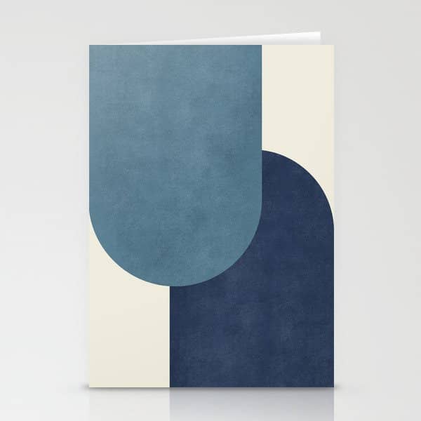 Halfmoon Colorblock - Blue Stationery Card