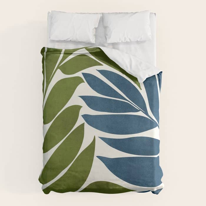 Deep Woods Botanical Painting Duvet Cover