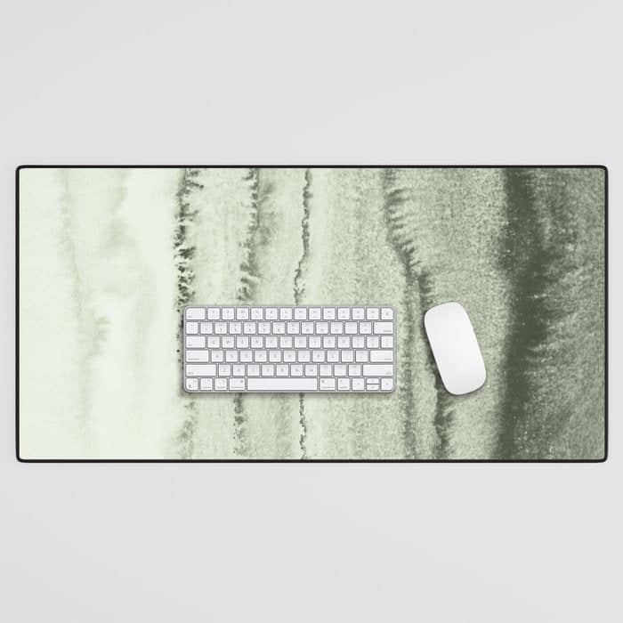 Within The Tides - Sage Green By Ms  Desk Mat