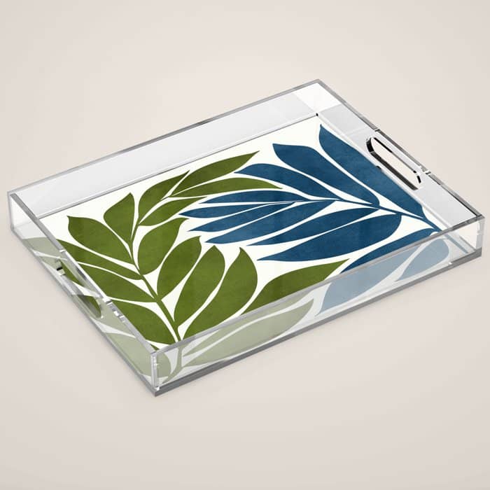 Deep Woods Botanical Painting Acrylic Tray