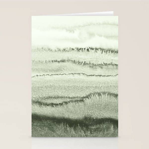 Within The Tides - Sage Green By Ms  Stationery Card