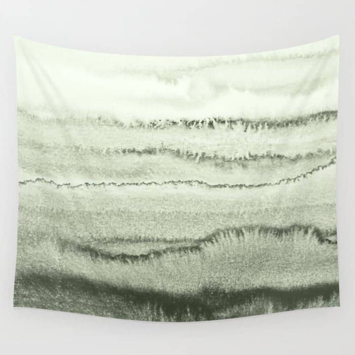 Within The Tides - Sage Green By Ms  Wall Tapestry