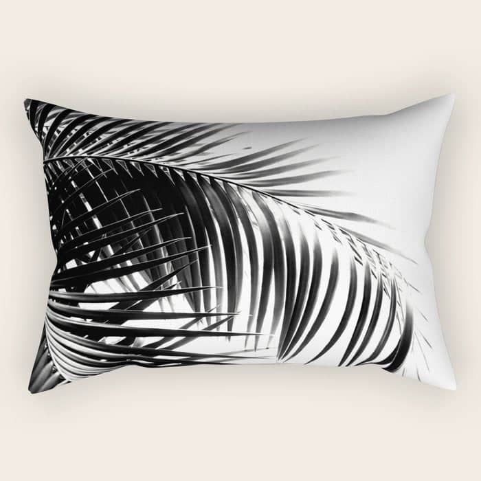 Palm Leaves Black & White Vibes #3 #Tropical #Decor #Art #Homestorie Rectangular Pillow