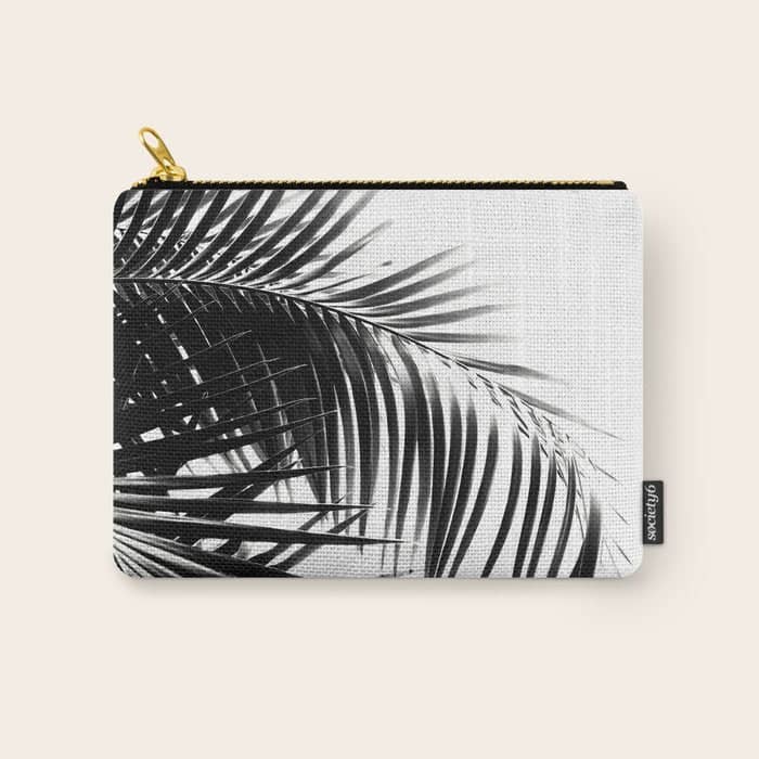 Palm Leaves Black & White Vibes #3 #Tropical #Decor #Art #Homestorie Carry All Pouch
