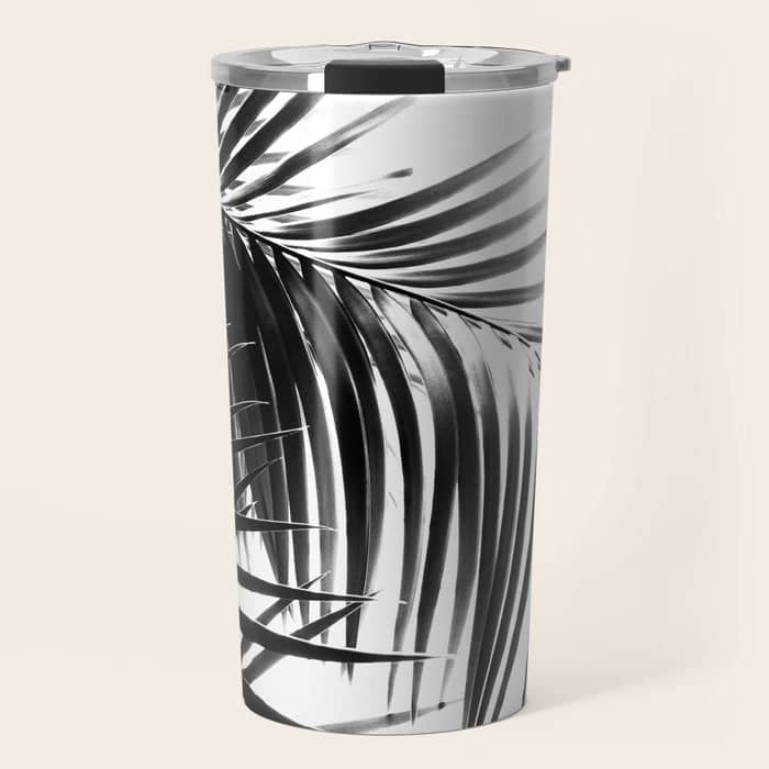 Palm Leaves Black & White Vibes #3 #Tropical #Decor #Art #Homestorie Travel Mug