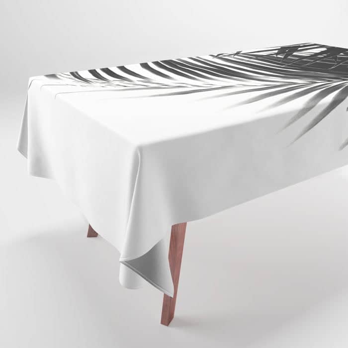 Palm Leaves Black & White Vibes #3 #Tropical #Decor #Art #Homestorie Tablecloth