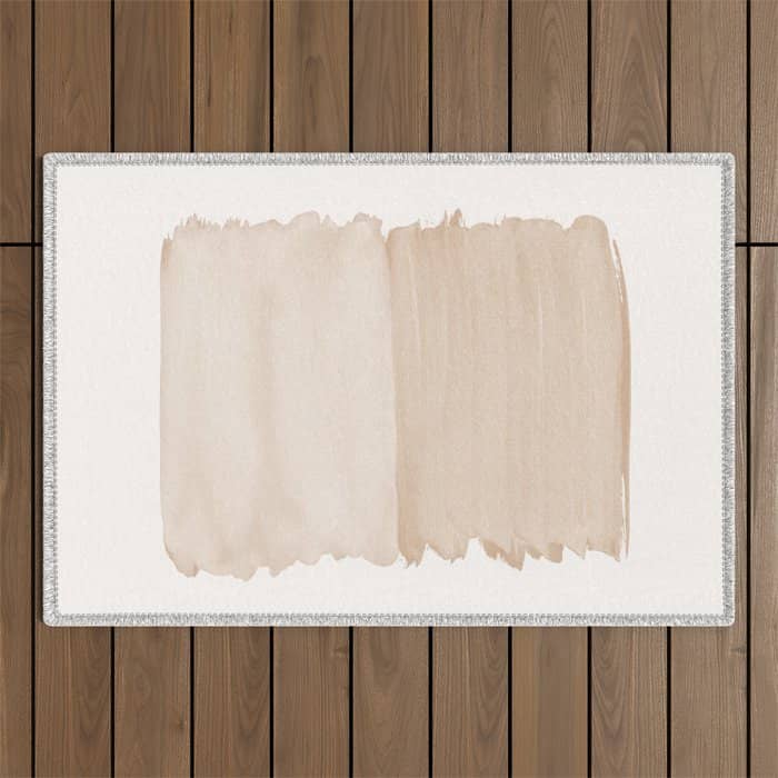 Warm Beige Abstract Minimalism #1 #Minimal #Ink #Decor #Art #Homestorie Outdoor Rug