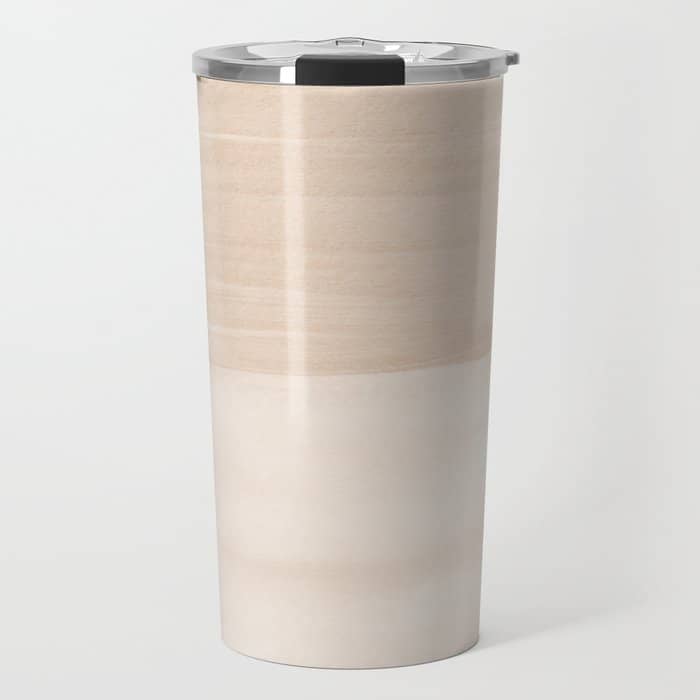 Warm Beige Abstract Minimalism #1 #Minimal #Ink #Decor #Art #Homestorie Travel Mug