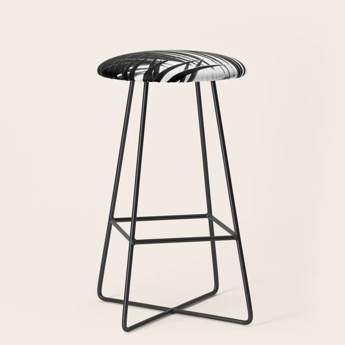 Palm Leaves Black & White Vibes #3 #Tropical #Decor #Art #Homestorie Stool